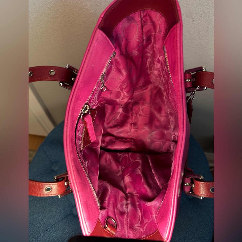 Coach Pink Leather Tote - Picture 12 of 13